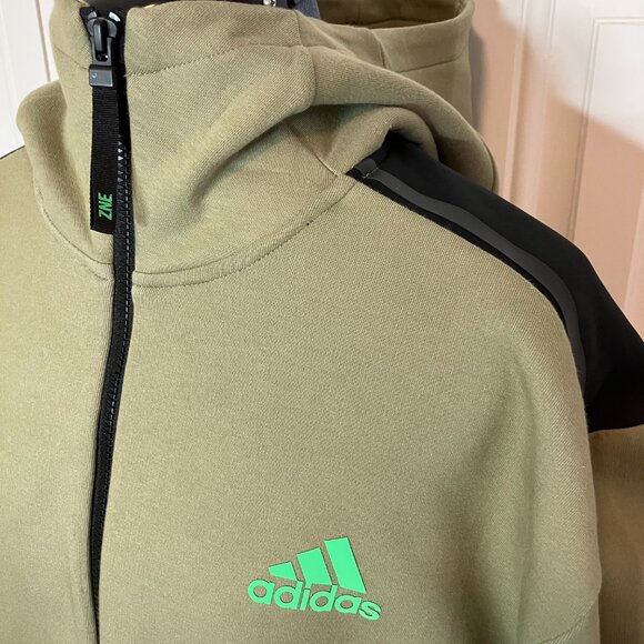 Adidas Olive Green and Black Zne Prime Green Jacket Size M NWT - Picture 6 of 9
